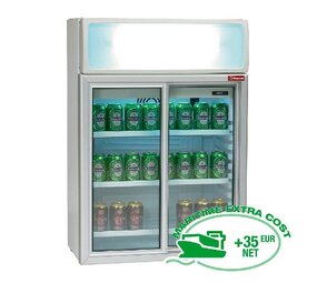 Diamond Vitrine tafelmodel, 100 liter, schuifdeuren, met verlichtingsbak