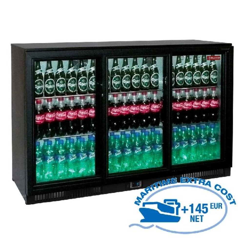 Diamond Flessenkoeler geventileerd  back bar , 3 schuifdeuren | TABS3/D-R2