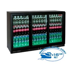 Diamond Flessenkoeler geventileerd  back bar , 3 schuifdeuren