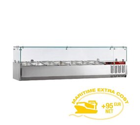 Diamond Gekoelde opzetstructuur 7 x gn1 3 - 150 mm, met glasopbouw