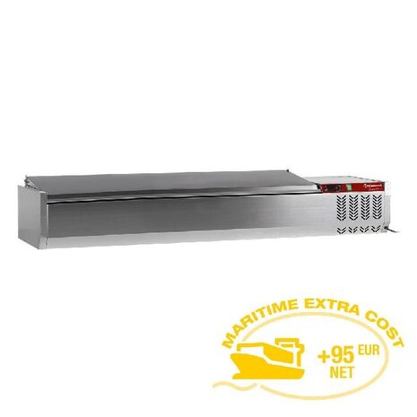 Diamond Gekoelde opzetvitrine 7 x gn1 3-150 mm, met r.v.s. deksel | SY160/CC-R6