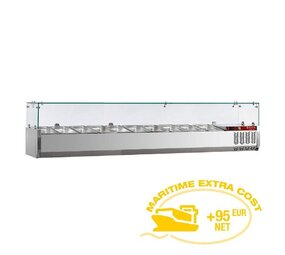 Diamond Gekoelde opzetstructuur 10x gn 1 4 - 150 mm, met glasopbouw