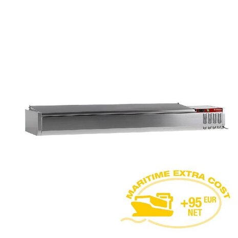 Diamond Gekoelde opzetvitrine 10x gn 1 4 - 150 mm, met r.v.s. deksel | SX200/CC-R6