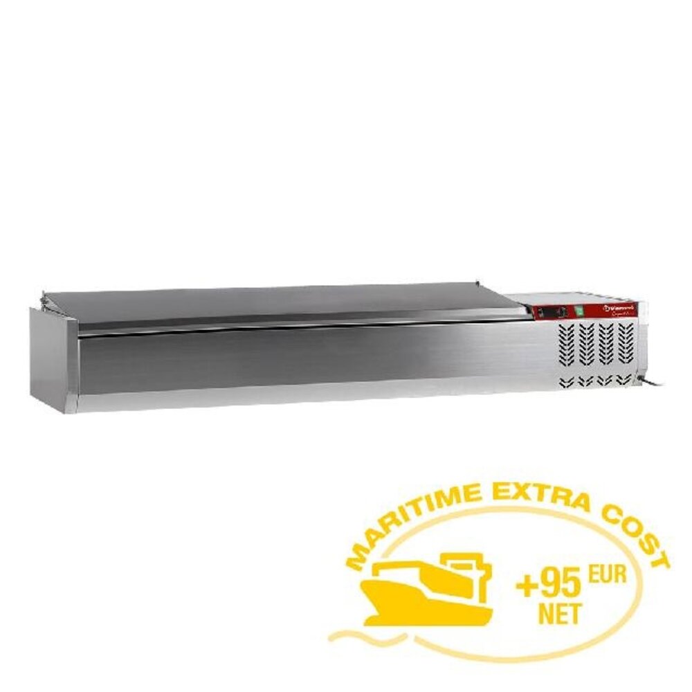 Diamond Gekoelde opzetvitrine 7x gn 1 4 - 150 mm, met r.v.s. deksel | SX160/CC-R6 Diamond Gekoelde opzetvitrine 7x gn 1 4 - 150 mm, met r.v.s. deksel | SX160/CC-R6