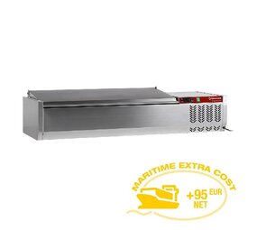 Diamond Gekoelde opzetvitrine 5x gn 1 4 - 150 mm, met r.v.s. deksel