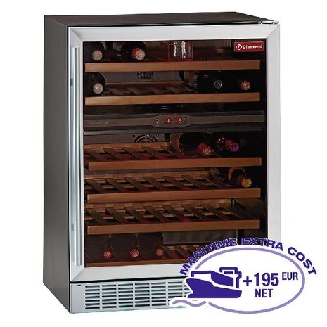 Diamond Wijnkast vitrine, geventileerd, 160 lt., 2 t°, black | WCB/16-X2 Diamond Wijnkast vitrine, geventileerd, 160 lt., 2 t°, black | WCB/16-X2