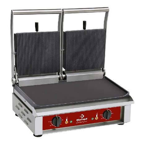 Diamond Contact-grill dubbel, geëmailleerde platen | CONTACTDG2/SN Diamond Contact-grill dubbel, geëmailleerde platen | CONTACTDG2/SN