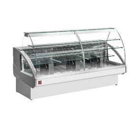 Diamond Gekoelde vitrinetoonbank, statisch,  ladensysteem, zonder reserve - grijs wit