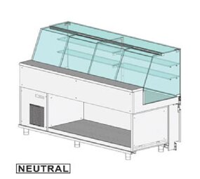 Diamond Vitrine toonbank neutraal x bakkerij en & gn, hoog glas Diamond Vitrine toonbank neutraal x bakkerij en & gn, hoog glas