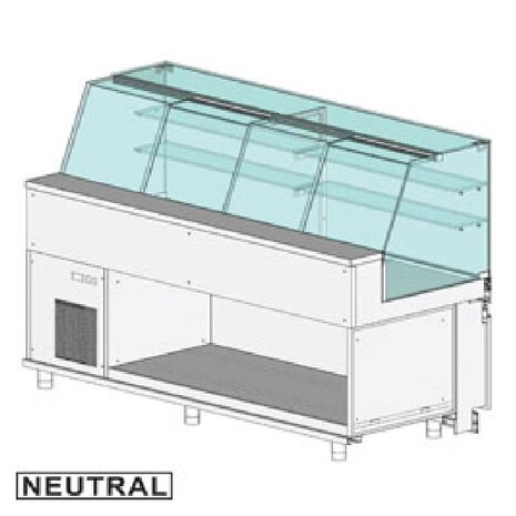 Diamond Vitrine toonbank neutraal x bakkerij en & gn, hoog glas | PA25X Diamond Vitrine toonbank neutraal x bakkerij en & gn, hoog glas | PA25X