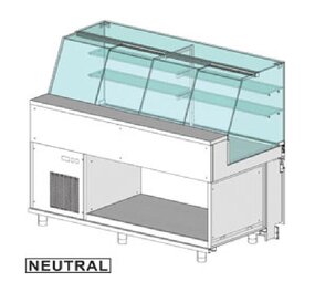 Diamond Vitrine toonbank neutraal x bakkerij en & gn, hoog glas Diamond Vitrine toonbank neutraal x bakkerij en & gn, hoog glas