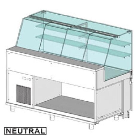 Diamond Vitrine toonbank neutraal x bakkerij en & gn, hoog glas | PA17X Diamond Vitrine toonbank neutraal x bakkerij en & gn, hoog glas | PA17X