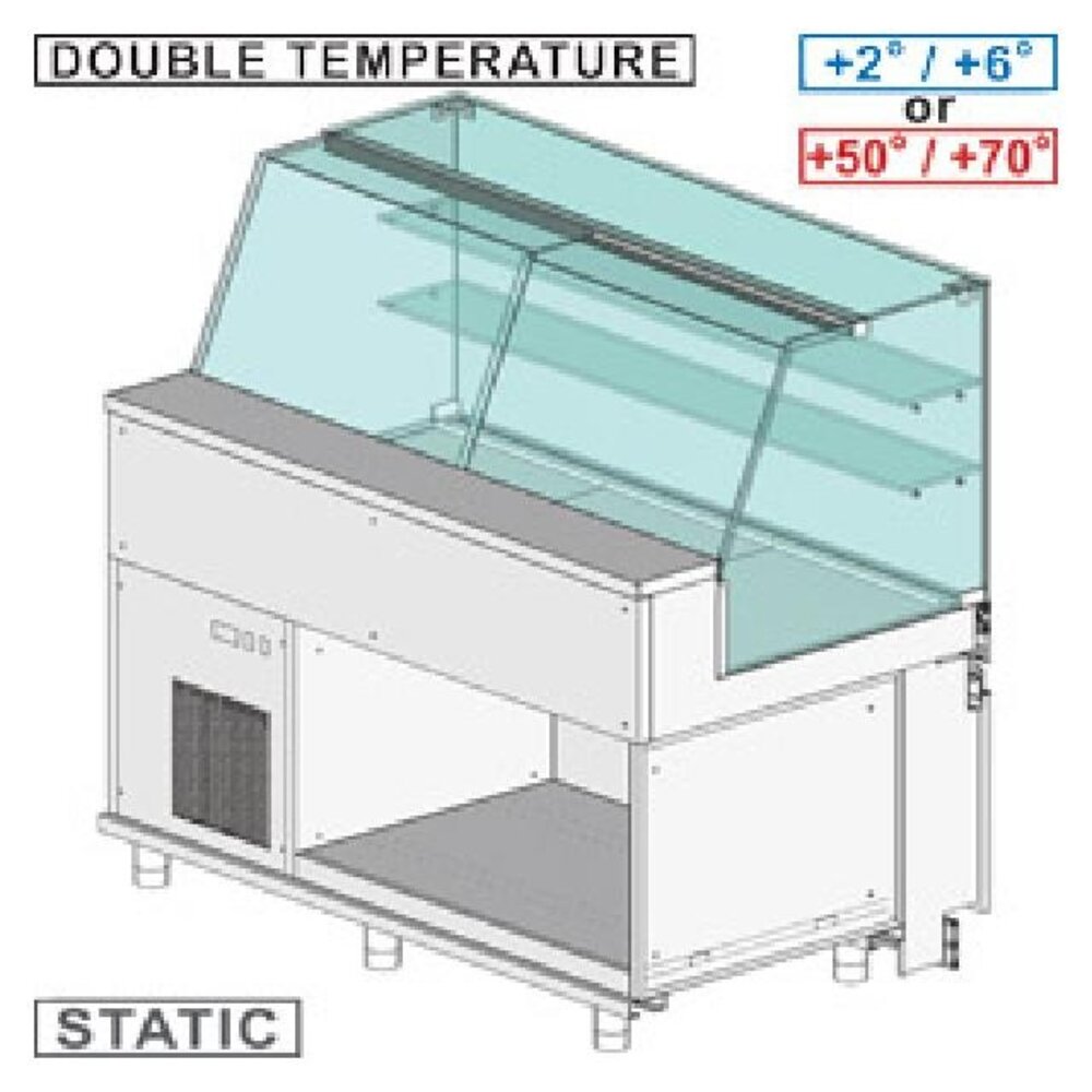 Diamond Gekoelde & verwarmde vitrine toonbank en & gn, hoog glas, statisch, zonder reserve | CFA15X Diamond Gekoelde & verwarmde vitrine toonbank en & gn, hoog glas, statisch, zonder reserve | CFA15X