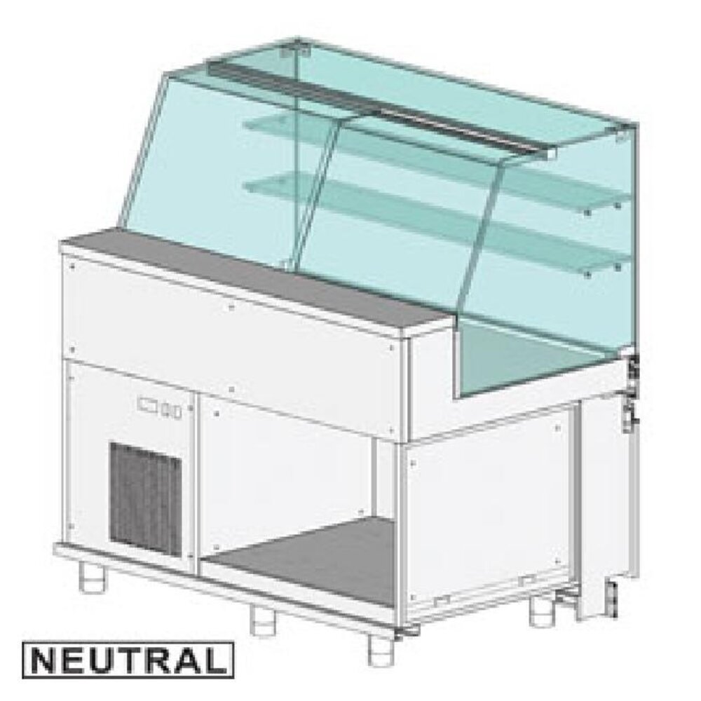 Diamond Vitrine toonbank neutraal x bakkerij en & gn, hoog glas | PA13X Diamond Vitrine toonbank neutraal x bakkerij en & gn, hoog glas | PA13X