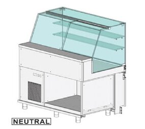 Diamond Vitrine toonbank neutraal x bakkerij en & gn, hoog glas Diamond Vitrine toonbank neutraal x bakkerij en & gn, hoog glas
