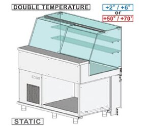 Diamond Gekoelde & verwarmde vitrine toonbank en & gn, hoog glas, statisch, zonder reserve Diamond Gekoelde & verwarmde vitrine toonbank en & gn, hoog glas, statisch, zonder reserve