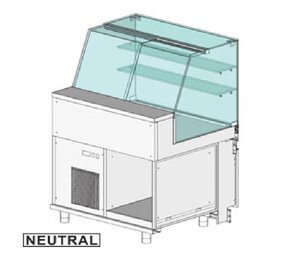 Diamond Vitrine toonbank neutraal x bakkerij en & gn, hoog glas Diamond Vitrine toonbank neutraal x bakkerij en & gn, hoog glas