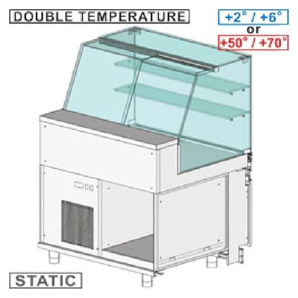Diamond Gekoelde & verwarmde vitrine toonbank en & gn, hoog glas, statisch, zonder reserve | CFA10X
