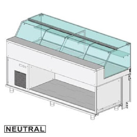 Diamond Vitrine toonbank neutraal x bakkerij en & gn, laag glas | PB25X Diamond Vitrine toonbank neutraal x bakkerij en & gn, laag glas | PB25X