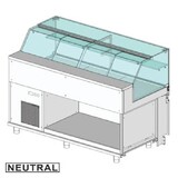 Diamond Vitrine toonbank neutraal x bakkerij en & gn, laag glas