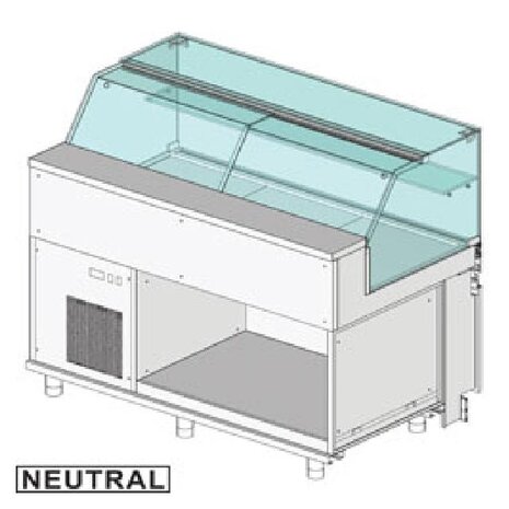 Diamond Vitrine toonbank neutraal x bakkerij en & gn, laag glas | PB15X Diamond Vitrine toonbank neutraal x bakkerij en & gn, laag glas | PB15X