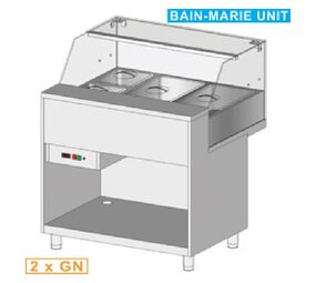 Diamond Gekoelde uitstaltoonbank en & gn, lage ruit , statisch, zonder reserve