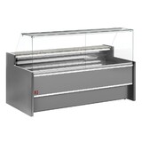 Diamond Geventileerde gekoelde vitrinetoonbank- met recht frontglas 90° met reserve - grijs Diamond Geventileerde gekoelde vitrinetoonbank- met recht frontglas 90° met reserve - grijs