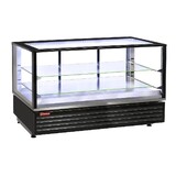 Diamond Warmte vitrine en of gn, geventileerd, 2 niv., zwart