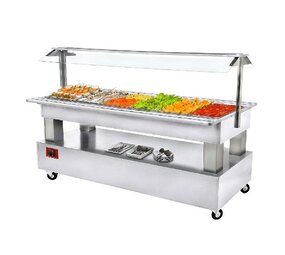 Diamond Buffet - salad bar, gekoeld, 6x gn 1 1-150 (wit hout) Diamond Buffet - salad bar, gekoeld, 6x gn 1 1-150 (wit hout)