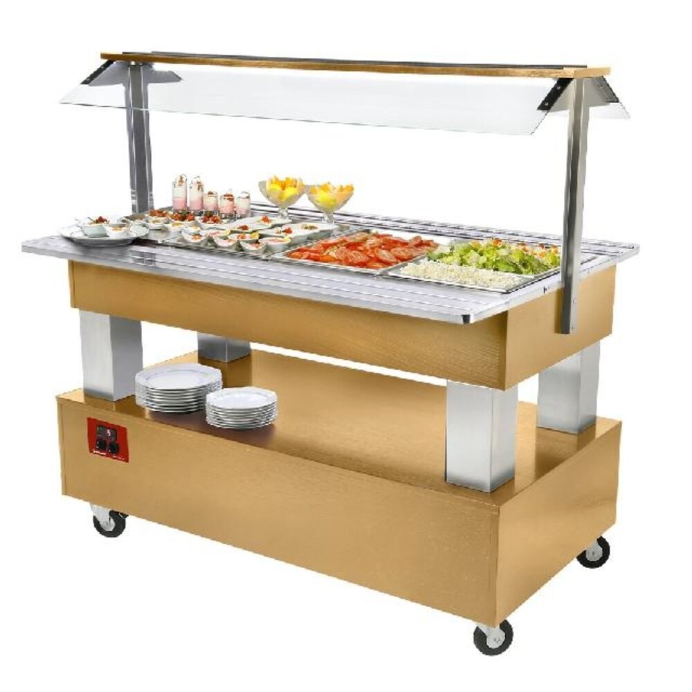 Diamond Buffet - salad bar, gekoeld, 4x gn 1 1-150 (licht eiken hout) | BSB/4N-D1-R2