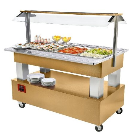 Diamond Buffet - salad bar, gekoeld, 4x gn 1 1-150 (licht eiken hout) | BSB/4N-D1-R2