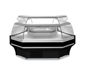 Diamond Open hoek 90°, geventileerd, laag glas, 3 zijden – zwart Diamond Open hoek 90°, geventileerd, laag glas, 3 zijden – zwart