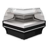 Diamond Open hoek 90°, geventileerd, patisserie glas – zwart