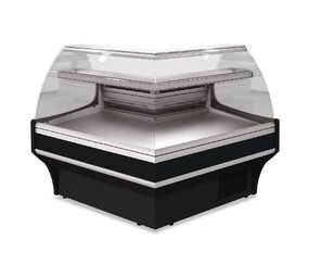 Diamond Open hoek 90°, geventileerd, laag glas – zwart