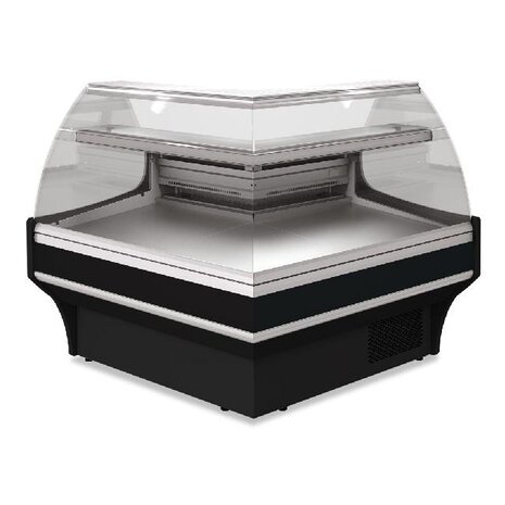 Diamond Open hoek 90°, geventileerd, laag glas – zwart | ATL/C9-RB-B5