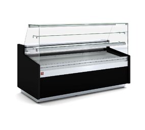 Diamond Geventileerde vitrinetoonbank, patisserie glas, met reserve – zwart Diamond Geventileerde vitrinetoonbank, patisserie glas, met reserve – zwart