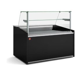 Diamond Geventileerde toonbank, hoog glas, met opbergruimte - zwart