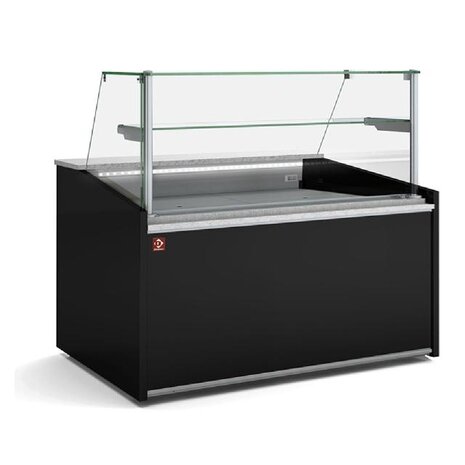 Diamond Geventileerde toonbank, hoog glas, met opbergruimte - zwart | DET/10-AV-B5 Diamond Geventileerde toonbank, hoog glas, met opbergruimte - zwart | DET/10-AV-B5