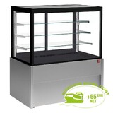 Diamond Panoramische gekoelde uitstaltoonbank, geventileerd, 4 niveaus, zonder reserve - grijs Diamond Panoramische gekoelde uitstaltoonbank, geventileerd, 4 niveaus, zonder reserve - grijs