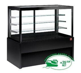 Diamond Panoramische gekoelde uitstaltoonbank, geventileerd, 4 niveaus, zonder reserve - zwart Diamond Panoramische gekoelde uitstaltoonbank, geventileerd, 4 niveaus, zonder reserve - zwart