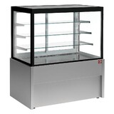 Diamond Panoramische uitstaltoonbank, verwarmd, 4 niveaus, zonder reserve - grijs