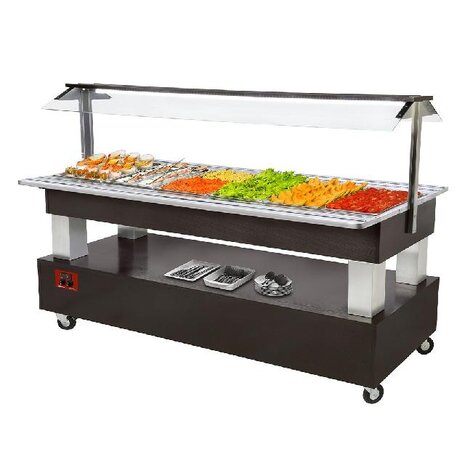 Diamond Buffet - salad bar, gekoeld, 6x gn 1 1-150 (wengé hout) | BSB/6N-B1-R2 Diamond Buffet - salad bar, gekoeld, 6x gn 1 1-150 (wengé hout) | BSB/6N-B1-R2