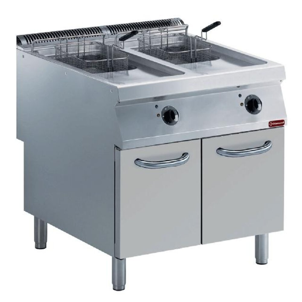 Diamond Elektrische friteuse 2 kuipen van 15 liter op meubel | E22/F30A8-230/3--N