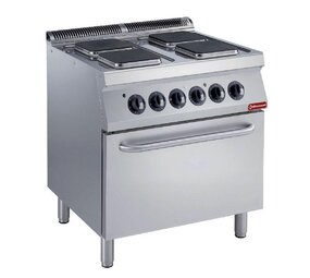 Diamond Fornuis met 4 vierkante platen + elektrische oven gn 2 1 Diamond Fornuis met 4 vierkante platen + elektrische oven gn 2 1
