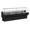 Diamond Gekoelde vitrinetoonbank gebogen ruit, geventileerd, met reserve - zwart | ML10/B5-VV/R2 Diamond Gekoelde vitrinetoonbank gebogen ruit, geventileerd, met reserve - zwart | ML10/B5-VV/R2