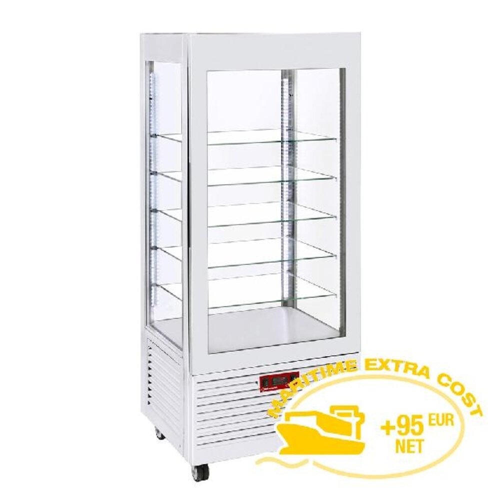Diamond Vitrine 4 zijden t° negatief, 5 niveaus in glas, geventileerd, 480 lit., wit | INN/VB-W5-R2