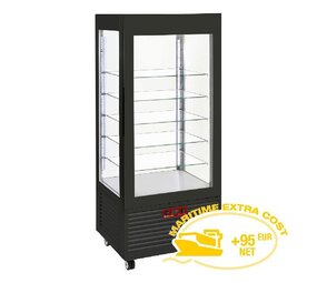 Diamond Vitrine 4 zijden t° negatief, 5 niveaus in glas, geventil, 480 lit., zwart Diamond Vitrine 4 zijden t° negatief, 5 niveaus in glas, geventil, 480 lit., zwart