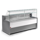 Diamond Gekoelde vitrinetoonbank met rechte ruit 90°, met reserve - grijs wit Diamond Gekoelde vitrinetoonbank met rechte ruit 90°, met reserve - grijs wit