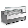 Diamond Gekoelde vitrinetoonbank met rechte ruit 90°, met reserve - grijs wit | RO25/E8-R2 Diamond Gekoelde vitrinetoonbank met rechte ruit 90°, met reserve - grijs wit | RO25/E8-R2
