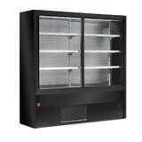 Diamond Gekoeld wandmeubel, geventileerd met glazen schuifdeuren - zwart Diamond Gekoeld wandmeubel, geventileerd met glazen schuifdeuren - zwart